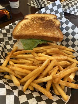 Behold the Nick Special - a double decker patty melt, with pepper jack cheese, tomato, lettuce, and their secret sauce 😭🙌🏽 at Clovermint Cafe and Market in Dania Beach