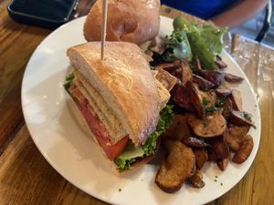 Breakfast Sandwich (huge!)  at Backwater in Melbourne