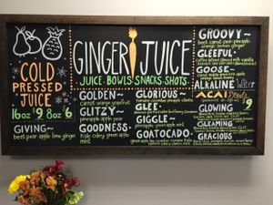 Ginger Juice Menu at Ginger Juice in Richmond