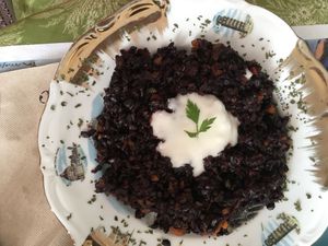 Arroz negro con mayonesa  at Vegans N' Roses in Castelldefels