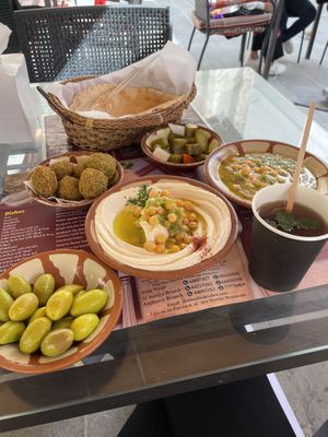 yummy athentic breakfast  at Abo Shariha in Doha