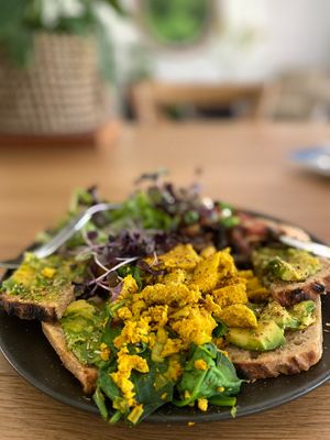 Always a winning breakfast here!  Tofu Scramble!  at The Beet Retreat in Cooroibah