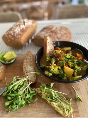 Home made sourdough and robust veg soup! at The Beet Retreat in Cooroibah