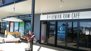 outside at Bohemian Raw Cafe in Whitsunday