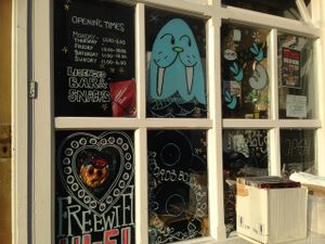 Window display at Vinyl in South East London