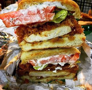 fried un'chickn  at VBurger - NYC in New York City