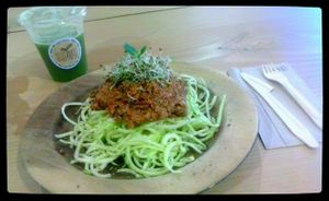 Pasta at Petit Brot - Cold Press Raw Eco in Barcelona