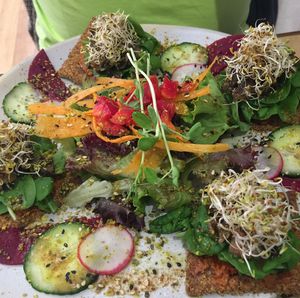 pizza  at Petit Brot - Cold Press Raw Eco in Barcelona