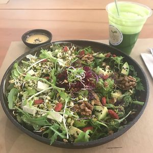 Wild Salad. Wildly delicious  at Petit Brot - Cold Press Raw Eco in Barcelona