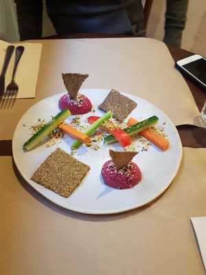 Hummus at Petit Brot - Cold Press Raw Eco in Barcelona