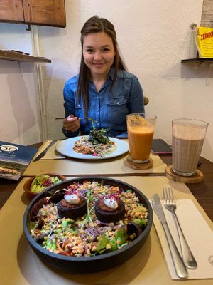 Best Raw Vegan food in Barcelona with the beautiful love of my life  at Petit Brot - Cold Press Raw Eco in Barcelona