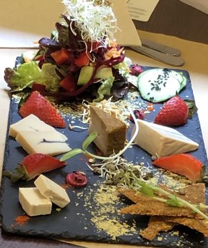 Raw Artisan Cheese Board  at Petit Brot - Cold Press Raw Eco in Barcelona