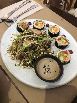 Raw sushi (cauliflower rice) at Petit Brot - Cold Press Raw Eco in Barcelona