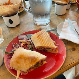 falafel ciabatta and fries at Lounges - Pato Lounge in Orpington