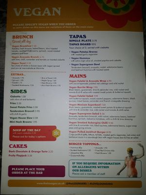 Latest menu June 2018 at Lounges - Pato Lounge in Orpington