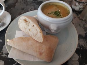 Lentil and carrot soup at Lounges - Pato Lounge in Orpington