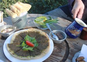 Za'atar Flatbread at Shams El Balad Cafe in Amman