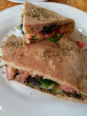 Zaatar wrap at Shams El Balad Cafe in Amman