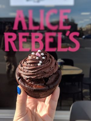 Vegan chocolate mud cupcake at Alice Rebel's in Chelsea
