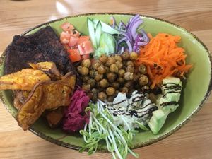 The Walrus Bowl (Vegan Bowl with Housemade Facon)  at Alice Rebel's in Chelsea
