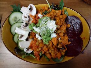 Walrus bowl - nice chickpeas but not enough veggies at Alice Rebel's in Chelsea