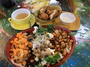 Walrus Bowl and side order of Cauli Florets with Dipping Sauce  at Alice Rebel's in Chelsea