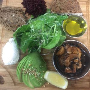 vegan breakfast board at Organic Feast in East Maitland