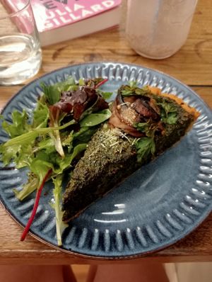 Mushroom quiche at Organic Feast in East Maitland