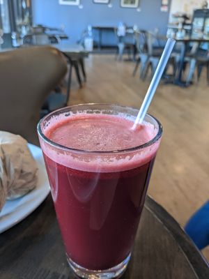 Beets juice at Cafe del Soul in Mill Valley