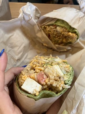 Chipotle wrap with added tofu   at Cafe del Soul in Mill Valley