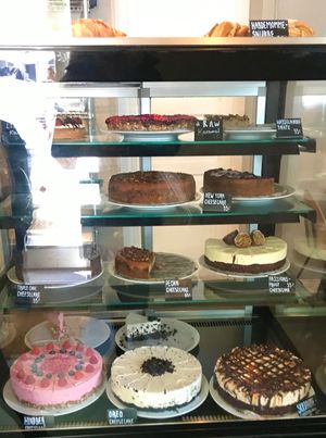 Cake display at Kaf in Copenhagen