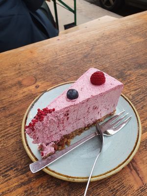 Raspberry cheescake at Kaf in Copenhagen