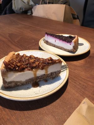 pecan cheesecake and New York cheesecake   at Kaf in Copenhagen