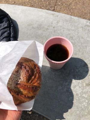 Cardamom bun and Batch brew at Kaf in Copenhagen