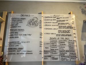 Menu  at Kaf in Copenhagen