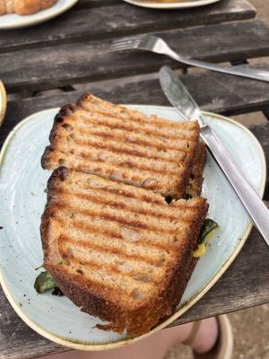 Seasonal grilly (spinach, cheese, chorizo)  at Kaf in Copenhagen