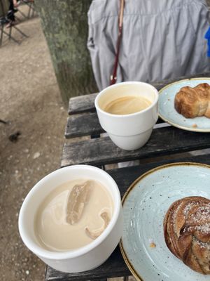 Latte and house made chai  at Kaf in Copenhagen