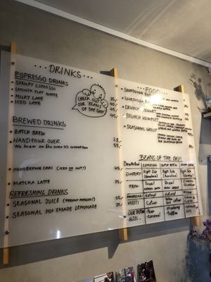 Menu  at Kaf in Copenhagen