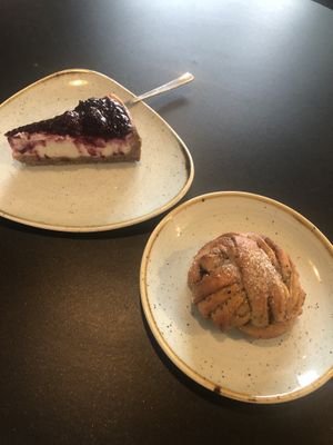 New York Cheesecake and Cardamom Pastry  at Kaf in Copenhagen