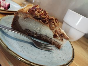 Pecan cheesecake at Kaf in Copenhagen
