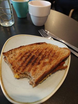 Couldn't help taking a bite before a photo at Kaf in Copenhagen