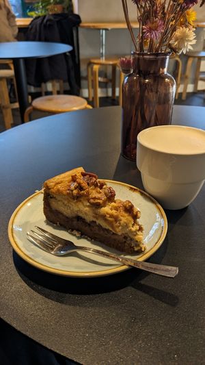 Pecan cheesecake at Kaf in Copenhagen