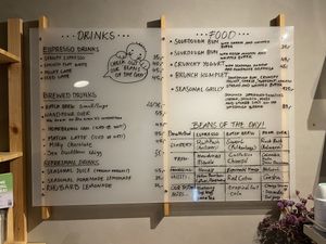 Menu  at Kaf in Copenhagen