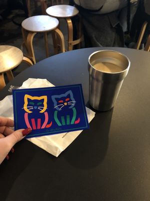 A latte, I asked for the big mug ☕️   at Kaf in Copenhagen