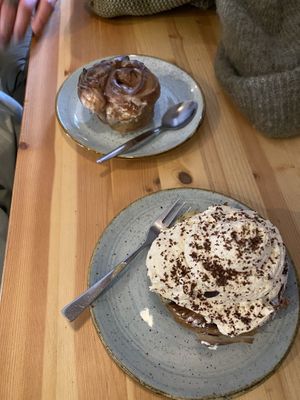 Cinnamon bun and Fastelavnsbolle  at Kaf in Copenhagen