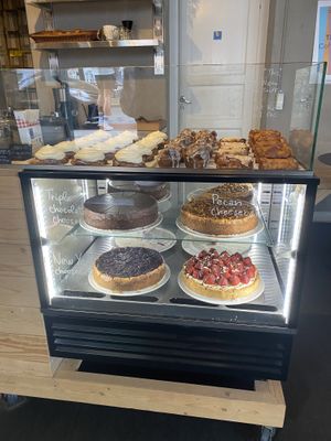 All of the pastries pictured—the almond croissant, cinnamon swirl and strawberry cheesecake are all very beloved and highly recommended here:)  at Kaf in Copenhagen