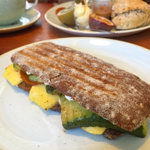 vegan varm panini! at Kaf in Copenhagen