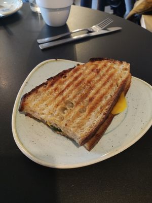 Cheese and sun-dried tomato toastie at Kaf in Copenhagen
