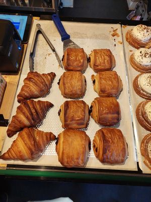 Croissant and chocolate pastry. Very chocolatey and tasty. at Kaf in Copenhagen