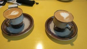 soy and oat lattes at Kaf in Copenhagen